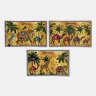 Ortigia Rectangle Glass Plates Flying Tiger Gold 24 X 15 cm