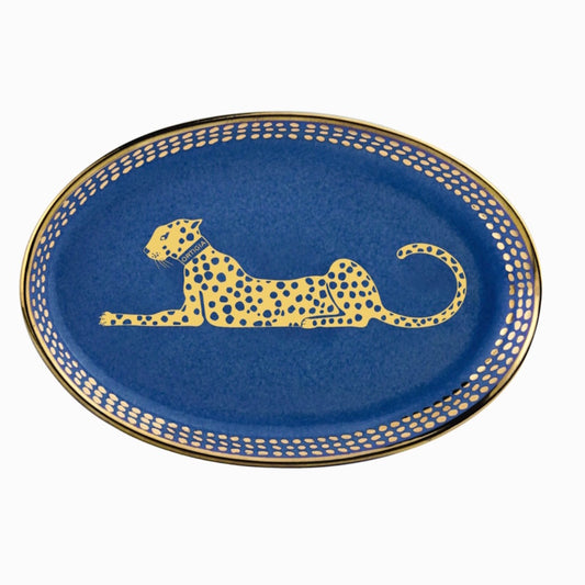 Ortigia Spotty Small Oval Dish / Blue