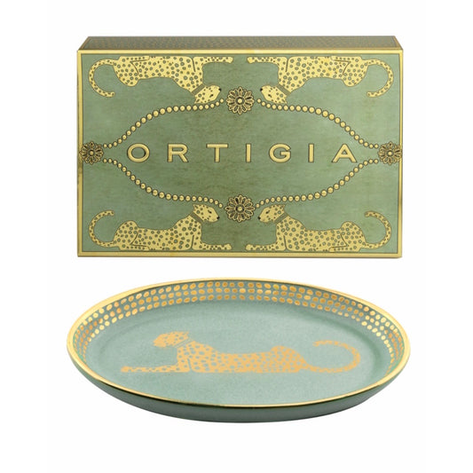Ortigia Spotty Small Oval Dish / Green