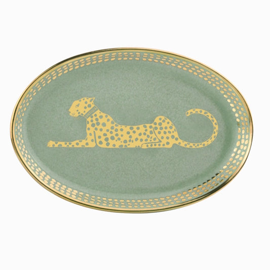 Ortigia Spotty Small Oval Dish / Green