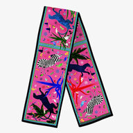 Ortigia Velvet Jungle Scarf Fuchsia 30x210cm