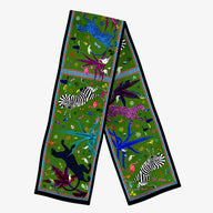 Ortigia Velvet Jungle Scarf Green 30x210cm