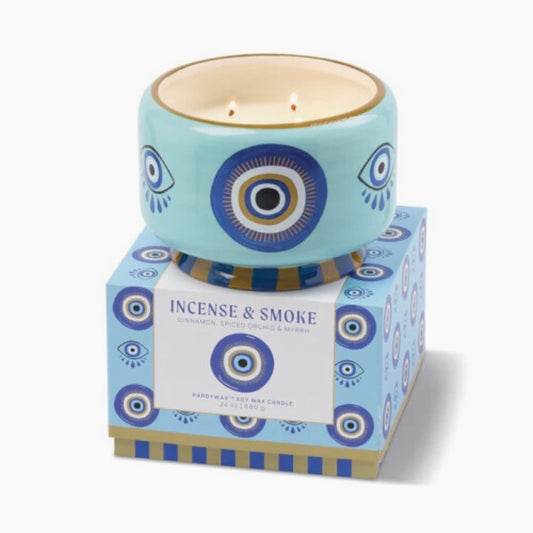 Paddywax A Dopo 24oz./680g Ceramic 4 Wick Scented Candle / Eye - Incense & Smoke