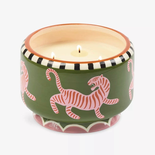 Paddywax A Dopo 24oz./680g Ceramic 4 Wick Scented Candle / Tiger - Black Cedar & Fig