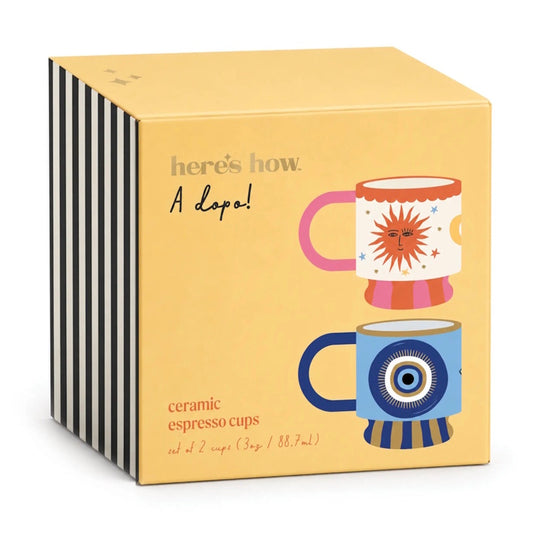Paddywax A Dopo Espresso Cups Set of 2 Eye and Sun
