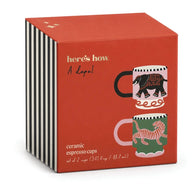 Paddywax A Dopo Espresso Cups Set of 2 Tiger and Elephant