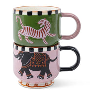 Paddywax A Dopo Espresso Cups Set of 2 Tiger and Elephant