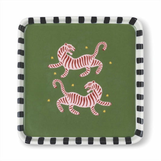 Paddywax A Dopo Square Ceramic Tray / Tiger