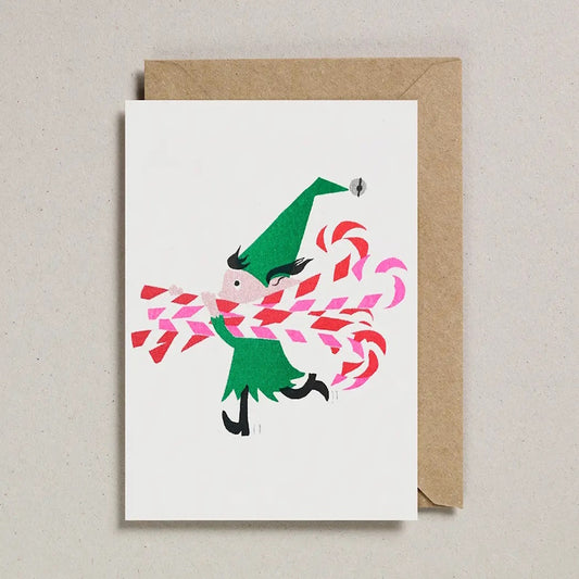 Petra Boase Elf Riso Print Christmas Card