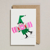 Petra Boase Cracker Elf Riso Print Christmas Card