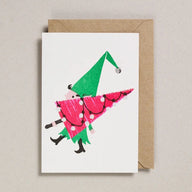 Petra Boase Tree Elf Riso Print Christmas Card