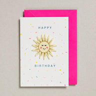 Petra Boase Embroidered Iron On Patch Card Happy Birthday Sunshine