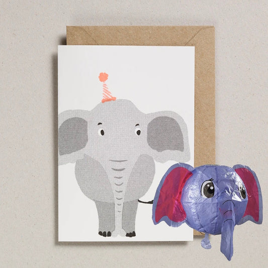 Petra Boase Elephant Paper Balloon Card
