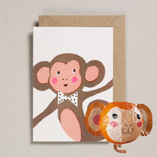 Petra Boase Monkey Paper Balloon Card