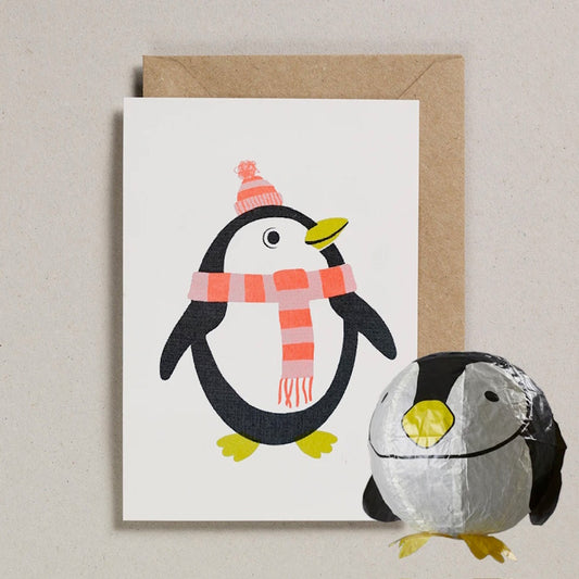 Petra Boase Penguin Paper Balloon Card