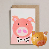 Petra Boase Pig Paper Balloon Card