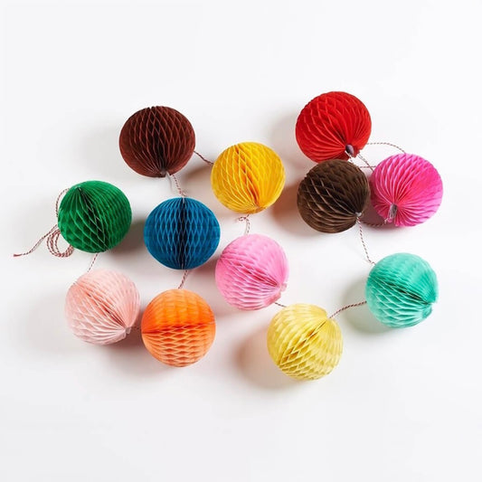 Multi-coloured paper ball garland by Petra Boase