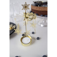 Pluto Design Rotary Candle Holder Art Deco Star in Gold H16cm X D6.5cm