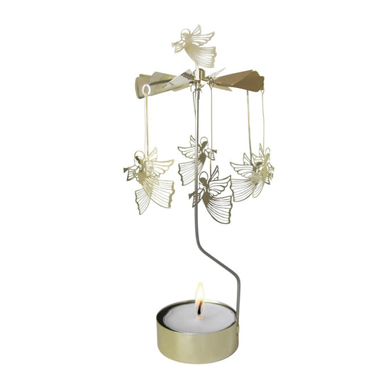 Pluto Design Rotary XL Candle Holder Flying Angel - Gold H24cm X D12cm