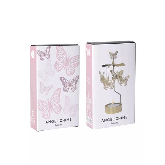 Pluto Design Rotary Candle Holder Butterfly Gold H16cm X D6.5cm