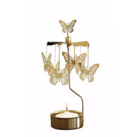 Pluto Design Rotary Candle Holder Butterfly Gold H16cm X D6.5cm