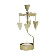 Pluto Design Rotary Candle Holder Heart in Gold H16cm X D6.5cm