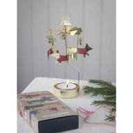 Pluto Design Rotary Candle Holder Jolly Dog Gold H16cm X D6.5cm