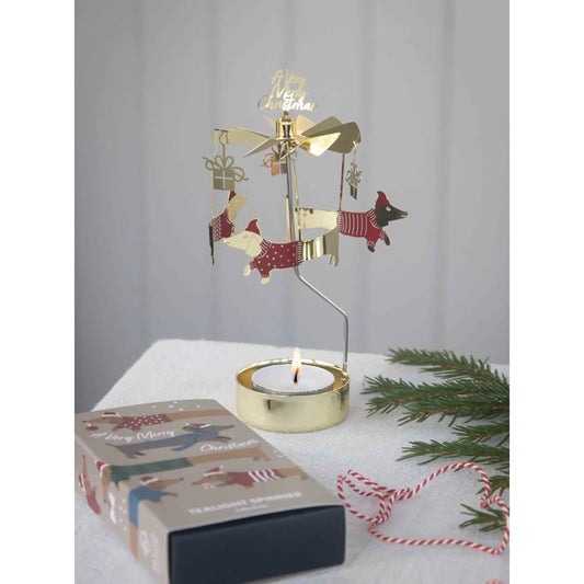 Pluto Design Rotary Candle Holder Jolly Dog Gold H16cm X D6.5cm