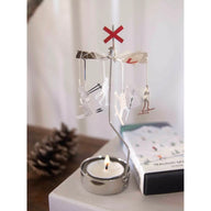 Pluto Design Rotary Candle Holder Up North Silver H16cm X D6.5cm