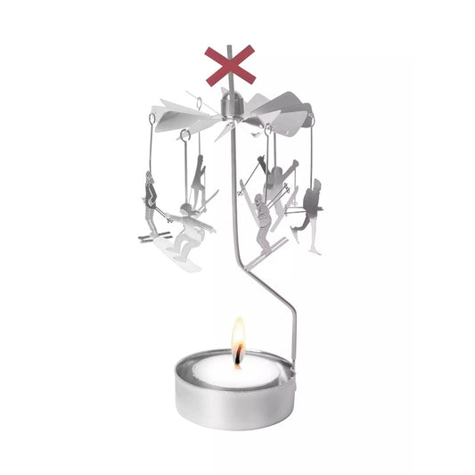 Pluto Design Rotary Candle Holder Up North Silver H16cm X D6.5cm