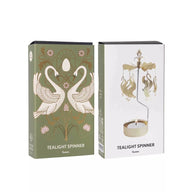 Pluto Design Rotary Candle Holder Swans Gold H16cm X D6.5cm