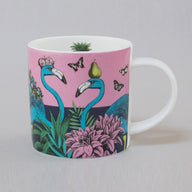 Repeat Repeat Jungle Bone China Mug Flamingo