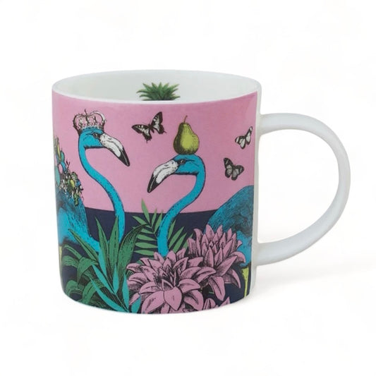 Repeat Repeat Jungle Bone China Mug - Flamingo