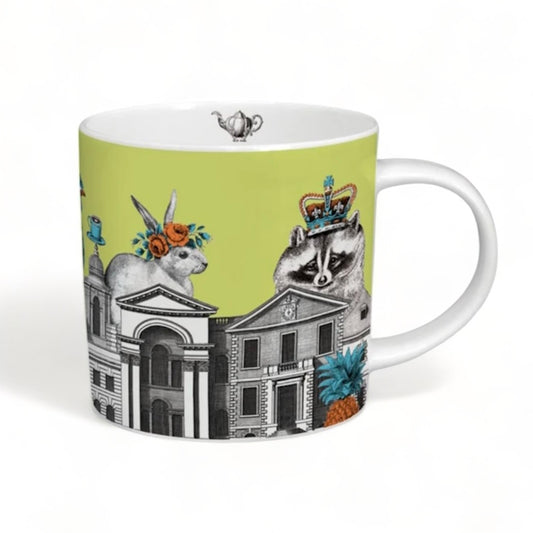 Repeat Repeat Menagerie Raccoon Bone China Mug - Green