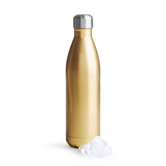 Nils double walled stainless steel bottle in Gold Large H30cm 75cl by Sagaform