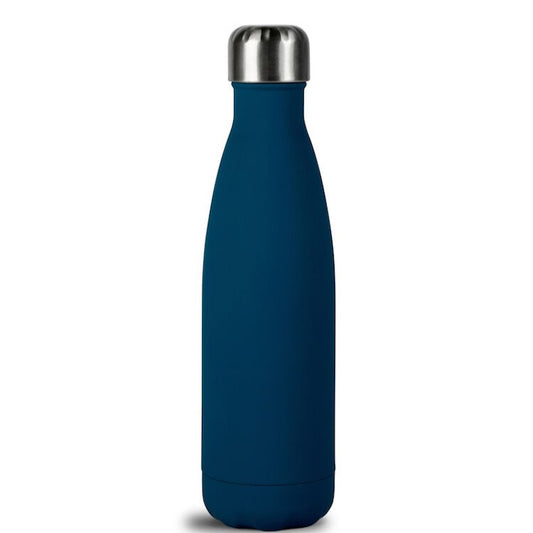 Nils Stainless Steel Double Walled Bottle with Rubber Finish - Blue H26cm 50cl by Sagaform
