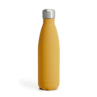 Nils double walled stainless steel bottle with rubber finish in yellow H26cm 50cl by Sagaform
