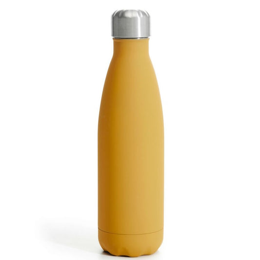 Nils Stainless Steel Double Walled Bottle with Rubber Finish - Yellow H26cm 50cl by Sagaform