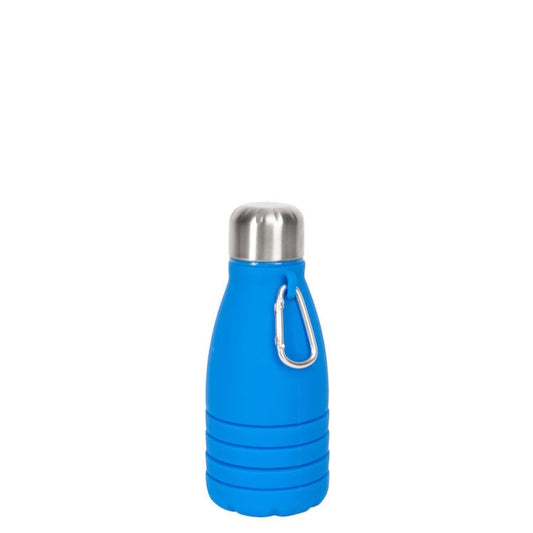 Stig Foldable Water Bottle in Blue Silicone H25cm 55cl by Sagaform