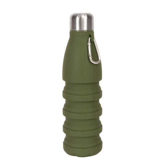 Stig Foldable Water Bottle in Green Silicone H25cm 55cl by Sagaform