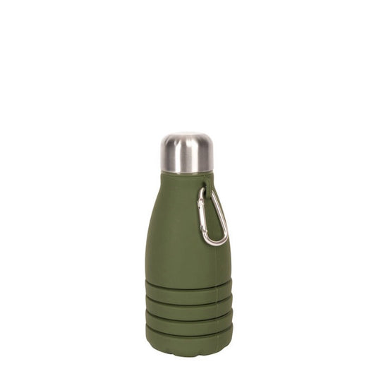 Stig Foldable Water Bottle in Green Silicone H25cm 55cl by Sagaform