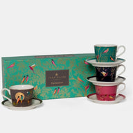 Sara Miller Chelsea Ceramic Espresso Cup & Saucer Set of 4