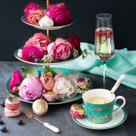 Sara Miller Green Bird Teacup & Saucer