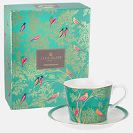 Sara Miller Green Bird Teacup & Saucer