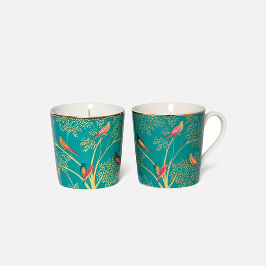 Sara Miller Green Birds Scented Candle & Mug Gift Set