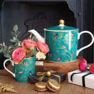 Sara Miller Green Birds Teapot
