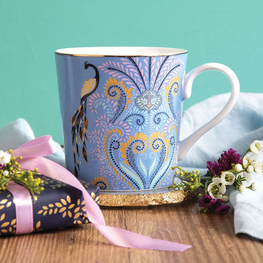 Sara Miller Peacock Filigree Mug