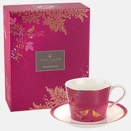 Sara Miller Pink Bird Teacup & Saucer