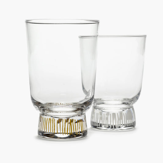 Feast Sandblasted Stripes Glasses 25cl Set of 4 - by Yotam Ottolenghi for Serax