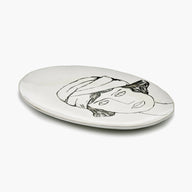 Serax La Mère Large Oval Plate Off-White and Black by Marie Michielssen